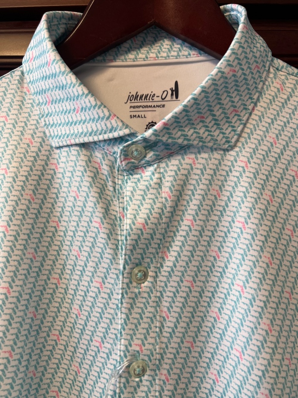 Brand New Johnnie-O Santa Monica Performance White & Green Tennis 🎾 Golf ⛳️ Polo